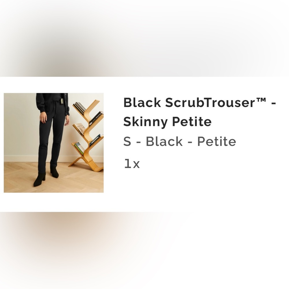 Figs Black Skinny Scrub Trouser - small petite